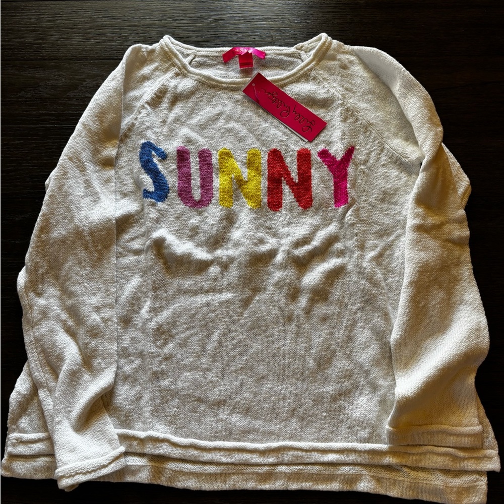 Lilly Pulitzer Danette Sweater Resort White Sunny Intarsia Med. NWT.
